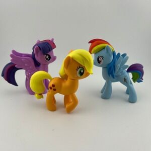 My Little Pony Figure Lot Twilight Sparkle Applejack Rainbow Dash Hasbro